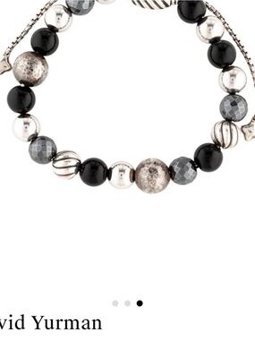 David Yurman Onyx and Hematite Bead Bracelet in Black and Silver